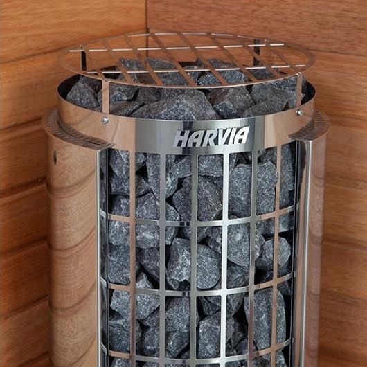 Harvia Cilindro Half Series 240V Electric Heater w/ Built-In Knob Controls and Stones