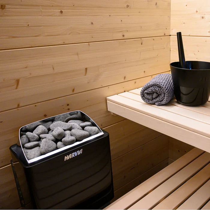 Harvia KIP 240V Electric Sauna Heater 6/8kW | Black Steel