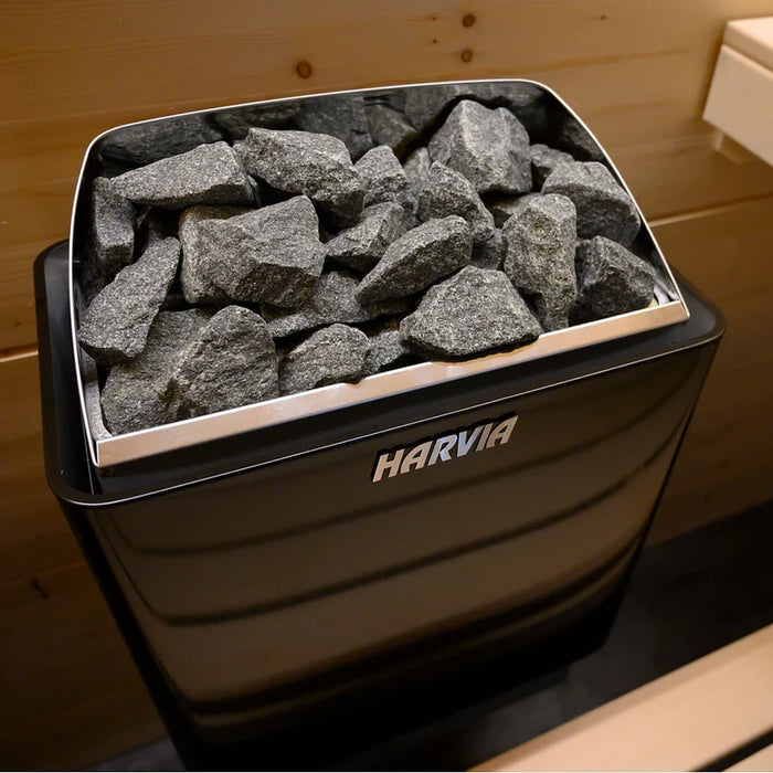 Harvia KIP 240V Electric Heater Package w/ Digital Controller and Wifi and Stones | Black Steel