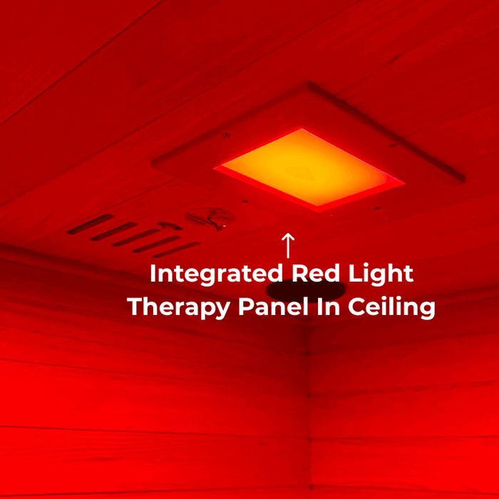 Golden Designs Carinthia 3-Person Hybrid Outdoor Sauna w/ Full Spectrum Indoor Infrared & Harvia Traditional Electric Heater Kit + Red Light Therapy | GDI-8123-01