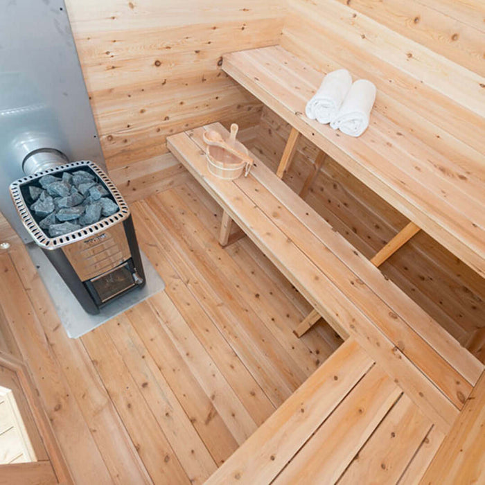 Dundalk Leisurecraft Canadian Timber 6 Person Georgian Outdoor Traditional Cabin Sauna with Changeroom | CTC88CW