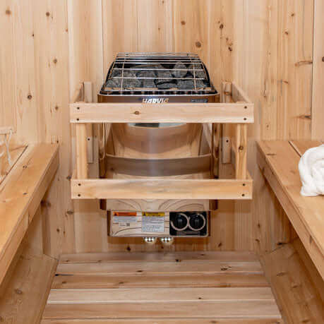 Dundalk Leisurecraft Canadian Timber 4 Person Serenity Outdoor Traditional Barrel Sauna | CTC2245W