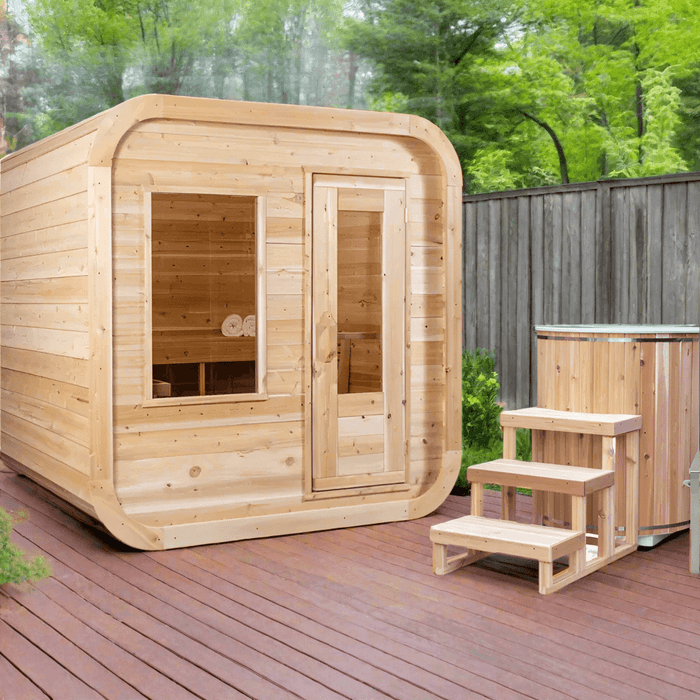 Dundalk Leisurecraft Canadian Timber 2-4 Person Luna Outdoor Traditional Cube Sauna | CTC22LU