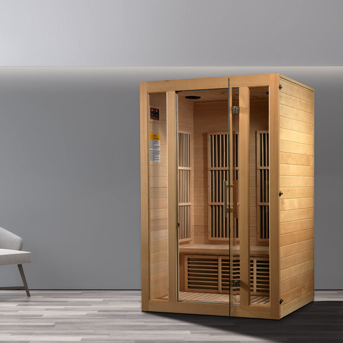 Maxxus Seattle 2-Person Near Zero EMF FAR Indoor Infrared Sauna + Red Light Therapy | MX-J206-01-ZF