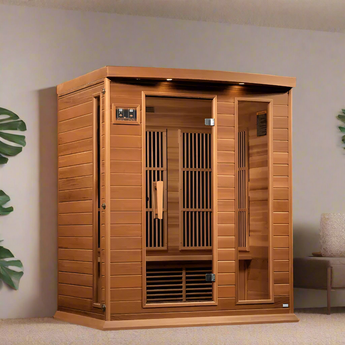 Maxxus 3-Person Near Zero EMF FAR Indoor Infrared Sauna + Red Light Therapy | MX-K306-01-ZF CED