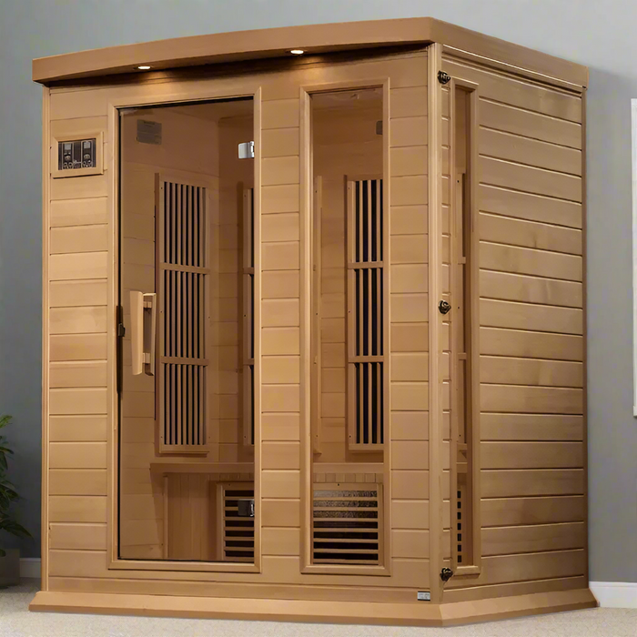 Maxxus 3-Person Near Zero EMF FAR Indoor Infrared Sauna + Red Light Therapy | MX-K306-01-ZF