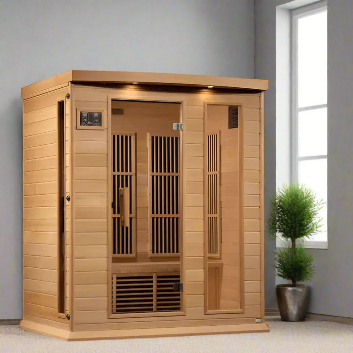 Maxxus 3-Person Near Zero EMF FAR Indoor Infrared Sauna + Red Light Therapy | MX-K306-01-ZF