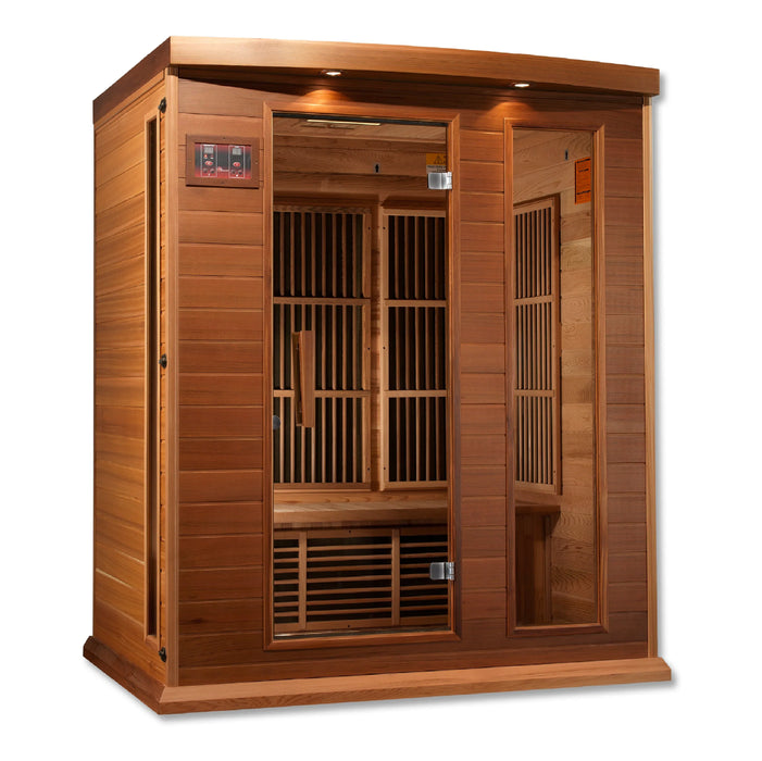 Maxxus 3-Person Low EMF FAR Indoor Infrared Sauna + Red Light Therapy | MX-K306-01-CED