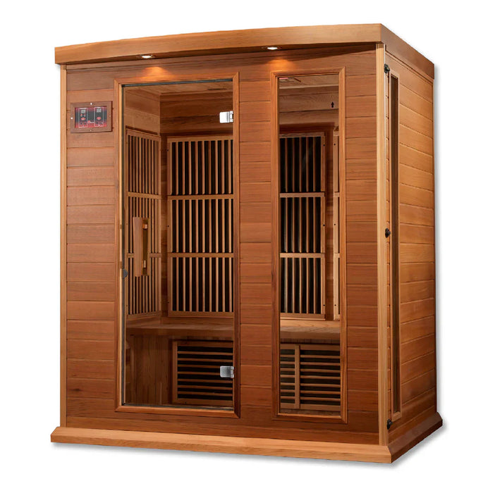 Maxxus 3-Person Low EMF FAR Indoor Infrared Sauna + Red Light Therapy | MX-K306-01-CED