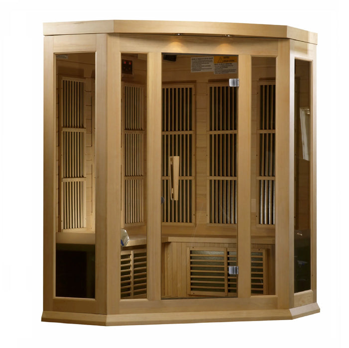 Maxxus 3-Person Corner Near Zero EMF FAR Indoor Infrared Sauna + Red Light Therapy | MX-K356-01-ZF