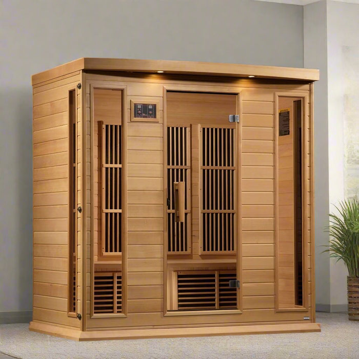 Maxxus 4-Person Low EMF FAR Indoor Infrared Sauna + Red Light Therapy | MX-K406-01