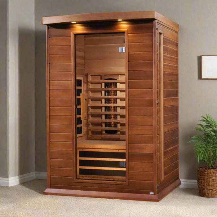 Maxxus 2-Person Near Zero EMF Full Spectrum Indoor Infrared Sauna + Red Light Therapy | MX-M206-01-FS CED