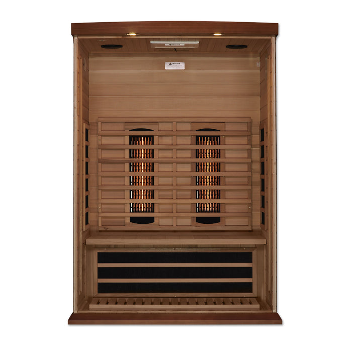 Maxxus 2-Person Near Zero EMF Full Spectrum Indoor Infrared Sauna + Red Light Therapy | MX-M206-01-FS CED