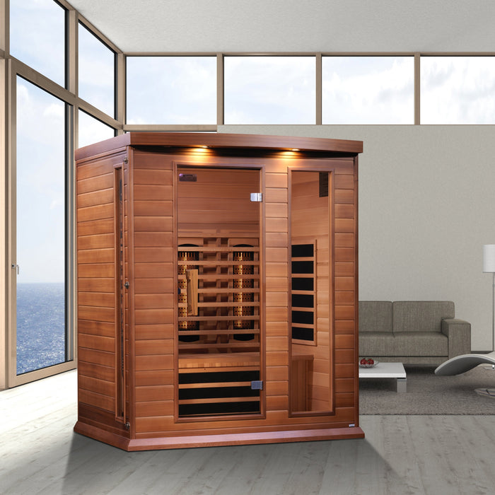 Maxxus 3-Person Near Zero EMF Full Spectrum Indoor Infrared Sauna + Red Light Therapy | MX-M306-01-FS-CED