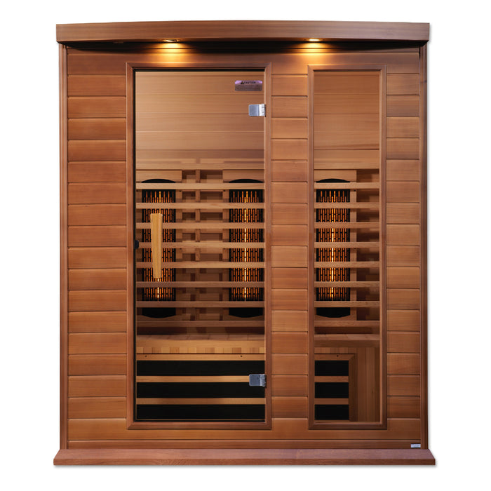 Maxxus 3-Person Near Zero EMF Full Spectrum Indoor Infrared Sauna + Red Light Therapy | MX-M306-01-FS-CED
