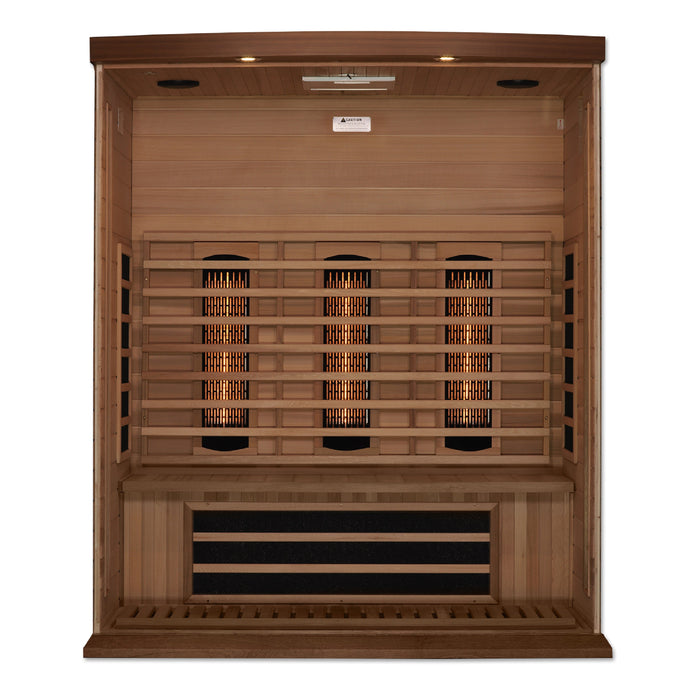 Maxxus 3-Person Near Zero EMF Full Spectrum Indoor Infrared Sauna + Red Light Therapy | MX-M306-01-FS-CED