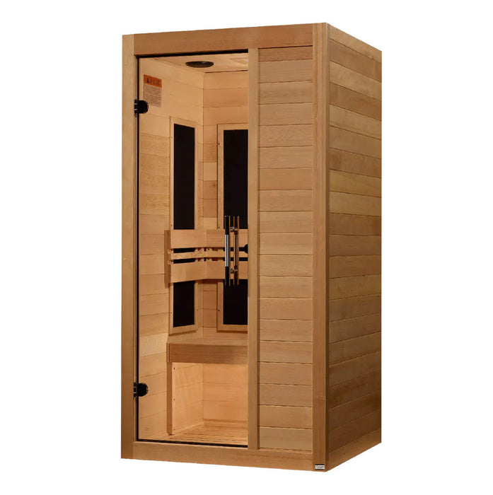 Maxxus S-Line 1-Person Low EMF FAR Indoor Infrared Sauna + Red Light Therapy | MX-S106-01