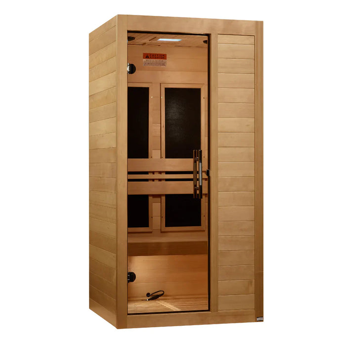 Maxxus S-Line 1-Person Ultra Low EMF FAR Indoor Infrared Sauna + Red Light Therapy | MX-S106-01 ELITE