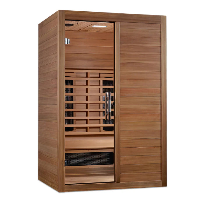 Maxxus S-Line 2-Person Full Spectrum Near Zero EMF Indoor Infrared Sauna + Red Light Therapy | MX-S206-01-FS-PC