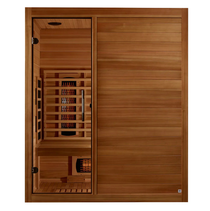 Maxxus S-Line 3-Person Full Spectrum Near Zero EMF Indoor Infrared Sauna + Red Light Therapy | MX-S306-01-FS-PC