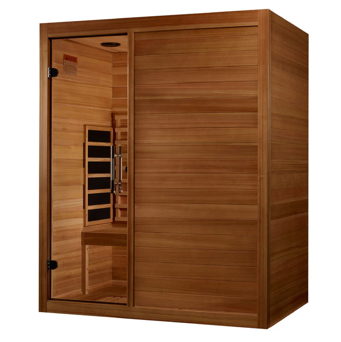 Maxxus S-Line 3-Person Full Spectrum Near Zero EMF Indoor Infrared Sauna + Red Light Therapy | MX-S306-01-FS-PC