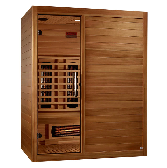 Maxxus S-Line 3-Person Full Spectrum Near Zero EMF Indoor Infrared Sauna + Red Light Therapy | MX-S306-01-FS-PC