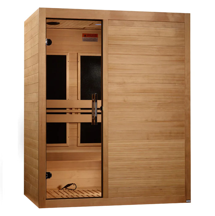 Maxxus S-Line 3-Person Ultra Low EMF FAR Indoor Infrared Sauna + Red Light Therapy | MX-S306-01 ELITE