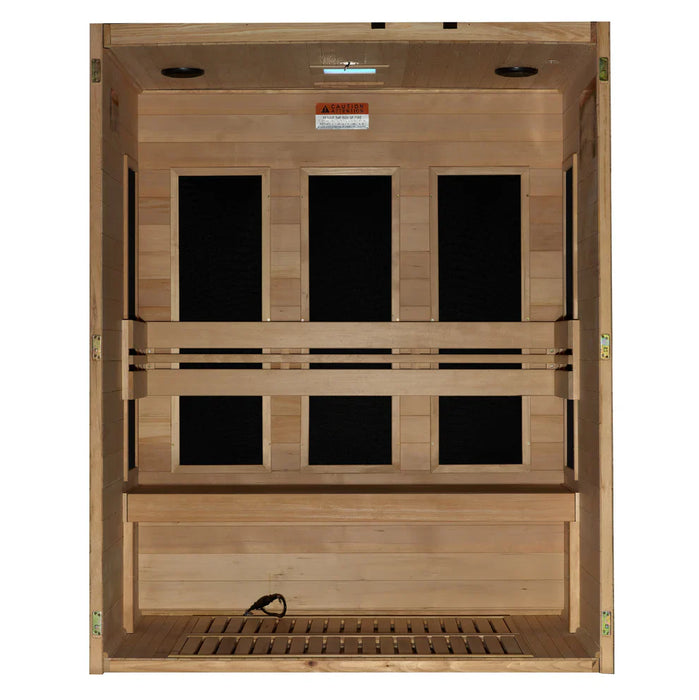 Maxxus S-Line 3-Person Low EMF FAR Indoor Infrared Sauna + Red Light Therapy | MX-S306-01