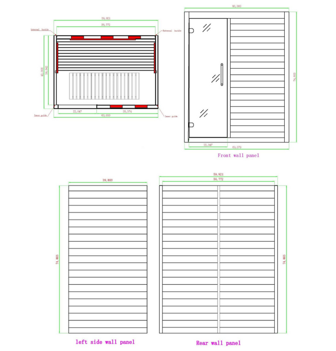 Maxxus S-Line 3-Person Full Spectrum Near Zero EMF Indoor Infrared Sauna + Red Light Therapy | MX-S306-01-FS-PC