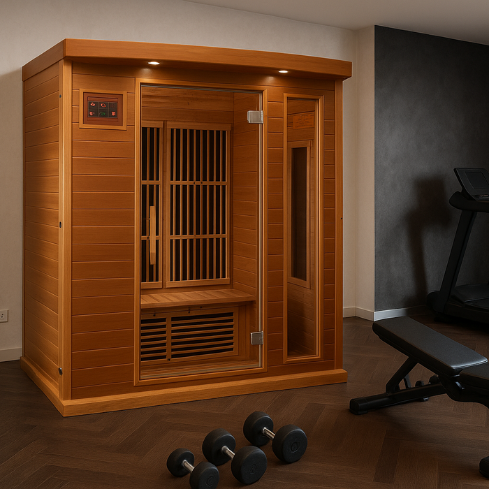 Maxxus 3-Person Low EMF FAR Indoor Infrared Sauna + Red Light Therapy | MX-K306-01-CED