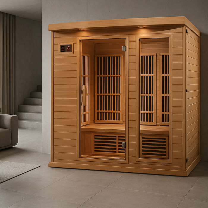 Maxxus 3-Person Low EMF FAR Indoor Infrared Sauna + Red Light Therapy | MX-K306-01