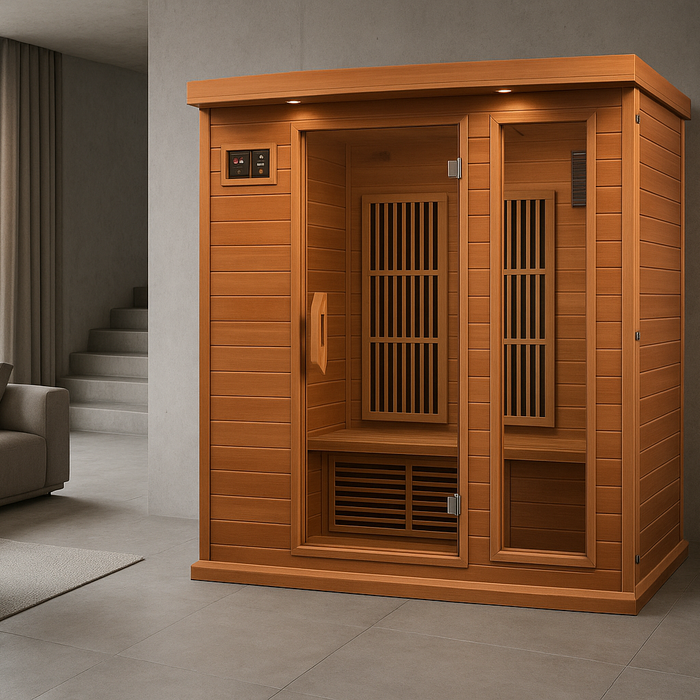 Maxxus 3-Person Near Zero EMF FAR Indoor Infrared Sauna + Red Light Therapy | MX-K306-01-ZF CED