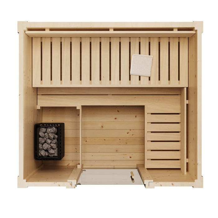 SaunaLife 4-Person Outdoor Traditional Cabin Sauna | Model G2