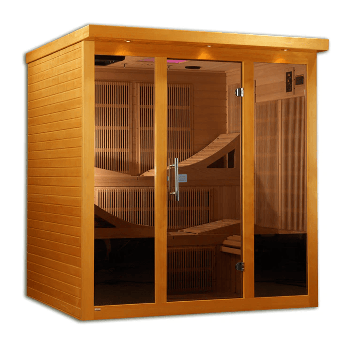 Dynamic Monaco Elite 6-person Ultra Low EMF FAR Indoor Infrared Sauna + Red Light Therapy | DYN-6996-01 Elite