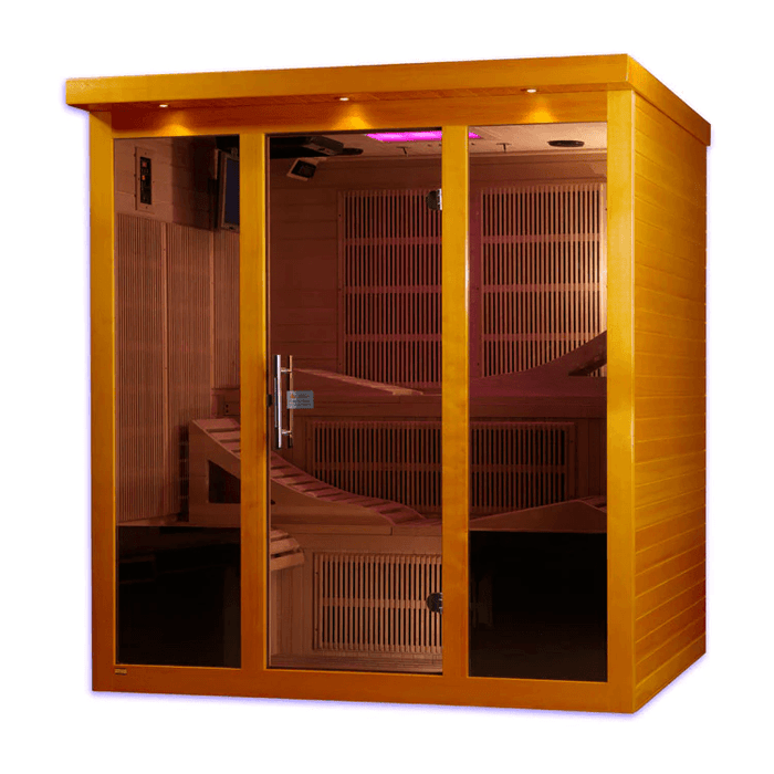 Dynamic Monaco Elite 6-person Ultra Low EMF FAR Indoor Infrared Sauna + Red Light Therapy | DYN-6996-01 Elite