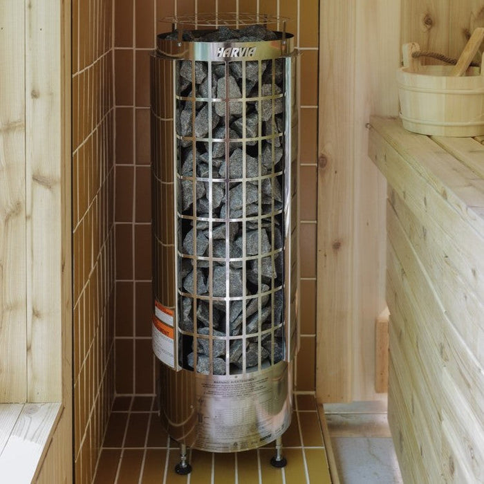 Harvia Cilindro Half Series 240V Electric Heater Package w/ Digital Controller and Wifi and Stones