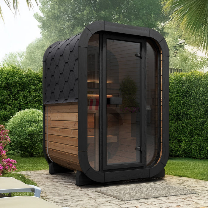 SaunaLife 2 Person 4.2' Long Outdoor Traditional Cube Sauna | Model CL3G