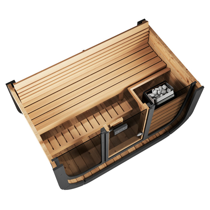 SaunaLife 3 Person 4.1' Long Outdoor Traditional Cube Sauna | Model CL4G