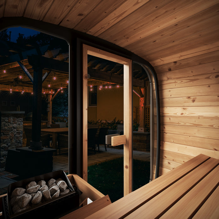 SaunaLife 3 Person 4.1' Long Outdoor Traditional Cube Sauna | Model CL4G