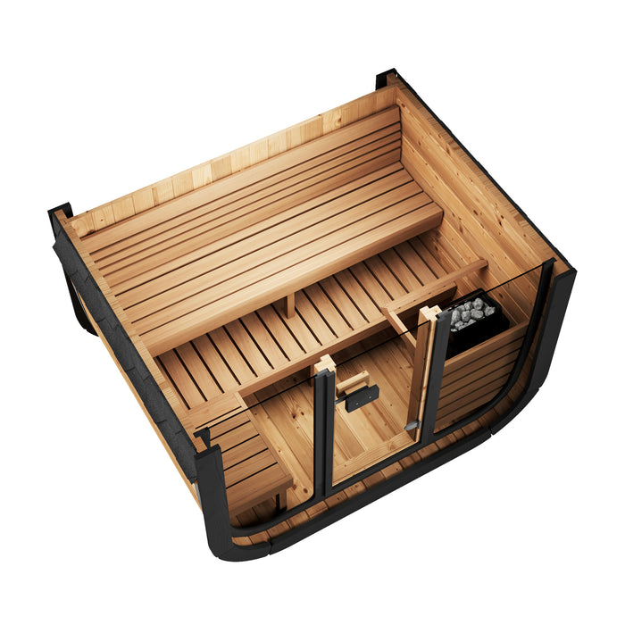 SaunaLife 4 Person 4.6' Long Outdoor Traditional Cube Sauna | Model CL5G