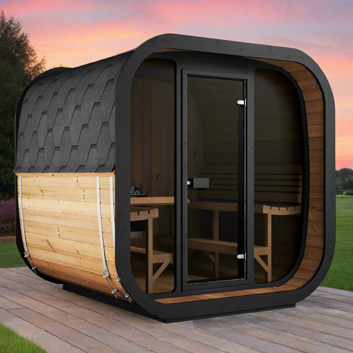 SaunaLife CL7G Outdoor Cube Sauna Kit w/ Scandia Gas Sauna Heater (Propane/Natural Gas)