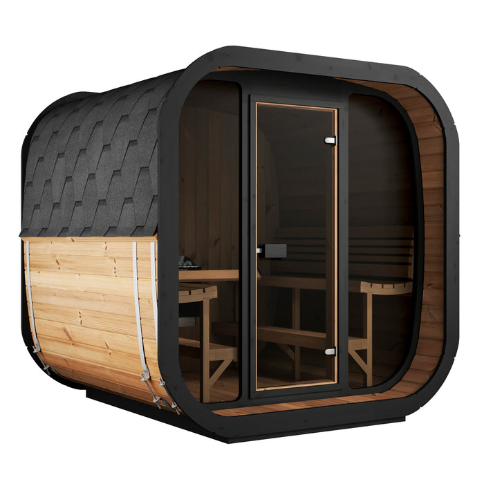 SaunaLife CL7G Outdoor Cube Sauna Kit w/ Scandia Gas Sauna Heater (Propane/Natural Gas)