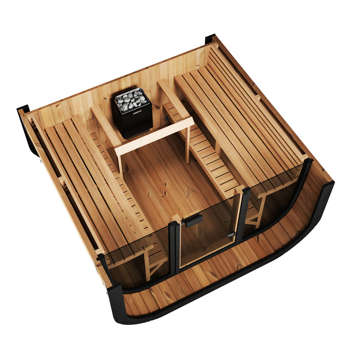 SaunaLife 6 Person 7.6' Long Outdoor Traditional Cube Sauna | Model CL7G