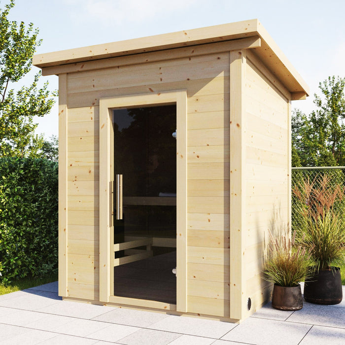 SaunaLife 4-Person Outdoor Traditional Cabin Sauna | Model G2
