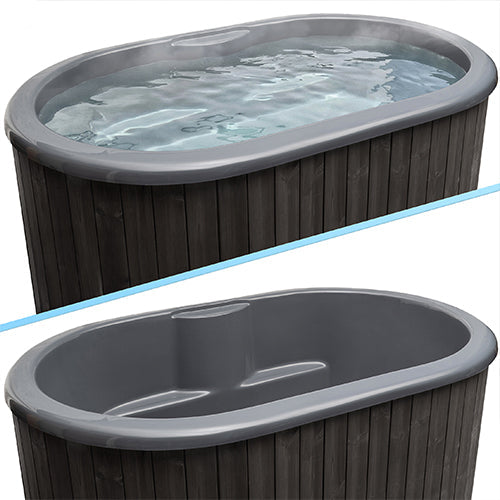 SaunaLife 2-Person Black Thermo-Pine Cold/Hot Plunge Tub w/ Water Chiller/Heater | Model S2B