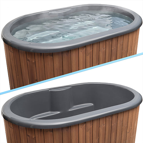 SaunaLife 2-Person Thermo-Pine Cold/Hot Plunge Tub w/ Water Chiller/Heater | Model S2N