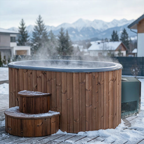 SaunaLife 2-Person Thermo-Pine Cold/Hot Plunge Tub w/ Water Chiller/Heater | Model S2N