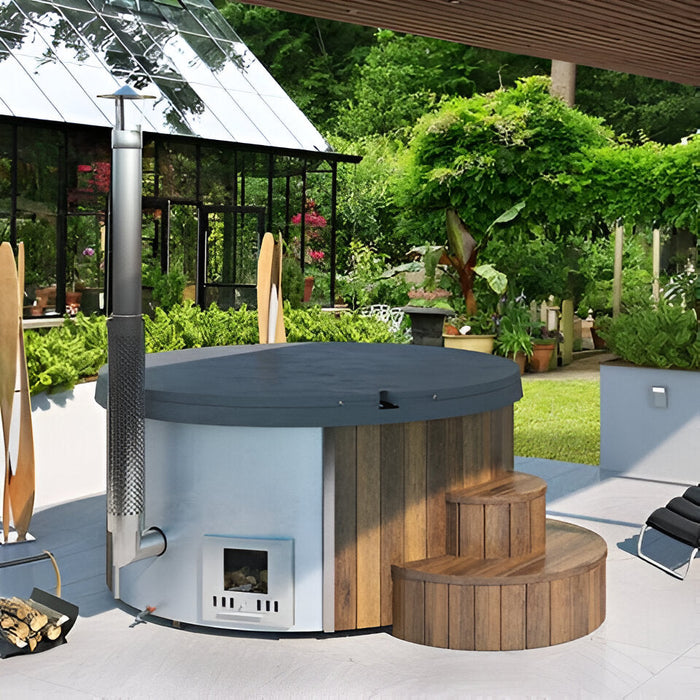 SaunaLife 6-Person Wood-Fired Hot Tub | Model S4B/S4N
