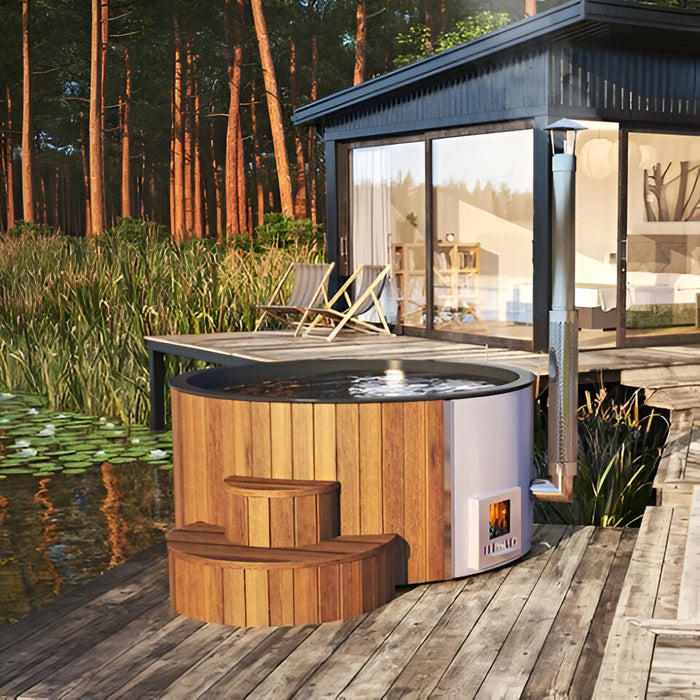 SaunaLife 6-Person Wood-Fired Hot Tub | Model S4B/S4N