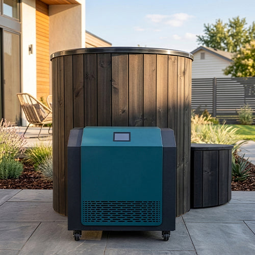 SaunaLife 1-Person Black Thermo-Pine Cold/Hot Plunge Tub w/ Water Chiller/Heater | Model S1B
